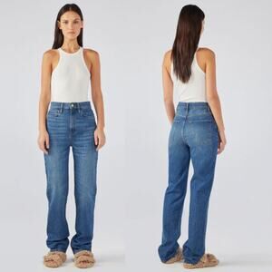 TRIARCHY High Rise Mrs Triarchy Straight Leg Jeans in Medium Indigo Size 29 NEW